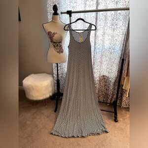 Navy/white stripe tank maxi